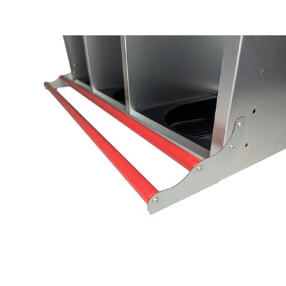 Hen's Choice™ - Reverse Roll Out Chicken Nest Box | Reversible Roll Away Nest Box | 3 Hole (Red)