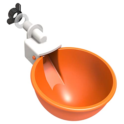 Large Chicken Waterer Cups Automatic, Chicken Water Feeder Suitable for Chicks, Duck, Goose, Turkey and Bunny, DIY Poultry Water Feeder Kit (2 Pack-Orange) - color: Orange, size: Pack of 2