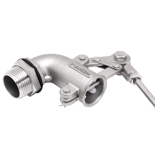 Adjustable Float Ball Valves - 1" NPT Male Thread Stainless Steel 304 Elbow Flow Control Float Valve for Automatic Water Level Control Tank Pond Water Tower - size: 1 Inch