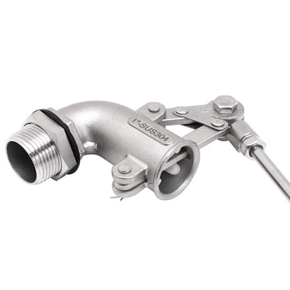 Adjustable Float Ball Valves - 1" NPT Male Thread Stainless Steel 304 Elbow Flow Control Float Valve for Automatic Water Level Control Tank Pond Water Tower - size: 1 Inch