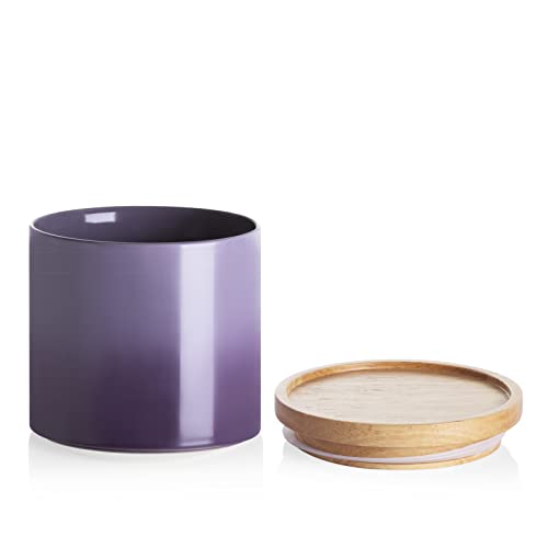Sweejar Ceramic Food Storage Jar, Stackable Kitchen Canisters, Containers with Airtight Seal Wooden Lid for Serving Coffee Grounds, Coffee Bean, Flour, Tea, Spice and More - 39 Fl Oz (Gradient Purple) - color: Gradient Purple, style: 39 Fl Oz (5.2"x5.5")