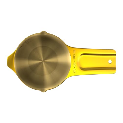 Color Up ⅔ Cup Measuring Cup (160 ml) – Premium Gold Stainless Steel, Accurate for Wet & Dry Ingredients, Embossed Markings, Easy-Pour Spouts, Dishwasher-Safe, Kitchen Essential - size: 2/3 Cup (160 ml) Gold