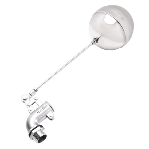 Adjustable Float Ball Valves - 1" NPT Male Thread Stainless Steel 304 Elbow Flow Control Float Valve for Automatic Water Level Control Tank Pond Water Tower - size: 1 Inch