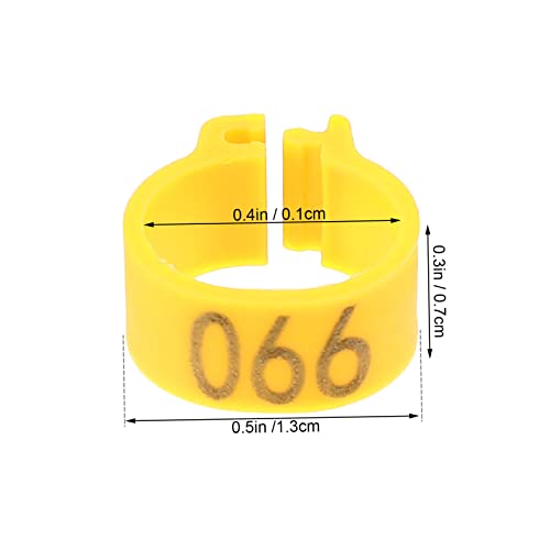 100pcs Bird Pigeons Leg Rings Poultry Leg Bands Meat Pigeon Anklet Easy Clip Rings - color: Yellow
