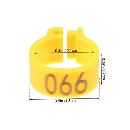 100pcs Bird Pigeons Leg Rings Poultry Leg Bands Meat Pigeon Anklet Easy Clip Rings - color: Yellow