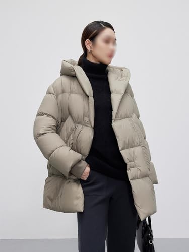 Women's Winter Windproof Down Jackets Goose Jacket for Women Mid Length - size: Medium