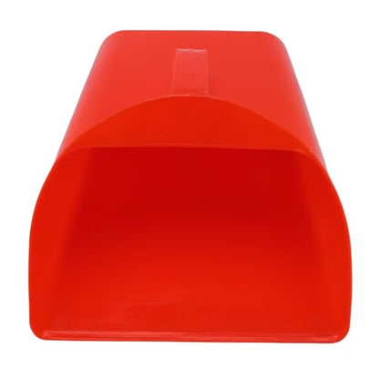 Eujgoov Large Feed Scoop, Enclosed Plastic Bucket Shovel with Side Handle for Sand Ice Cereals Livestock Dry Food, Red