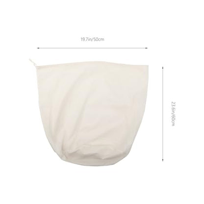 Cotton Nut Milk Filter Bag Large Mesh Drawstring Brew Bag Food Grade Soy Milk and Wine Filter Pouch Cylindrical 50×60cm for Brewing and Straining