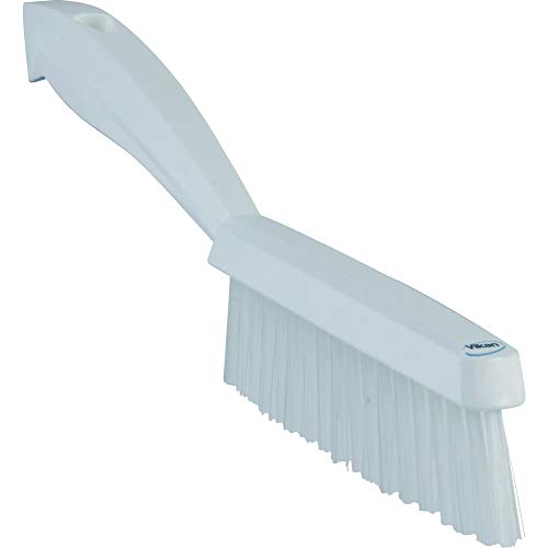 Vikan 13/16 in W Scrub Brush, Stiff, 11 51/64 in L Handle, 5 51/64 in L Brush, White, Plastic 41955-1 Each - color: White