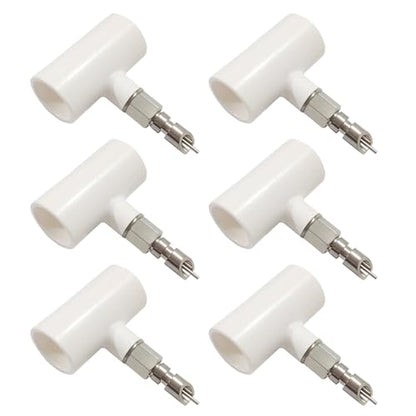 Stainless Steel Rabbit Water Nipples Metal Automatic Watering System with PVC Tee for Rat, Guinea Pig, Hamster, Ferrets (6Pcs)