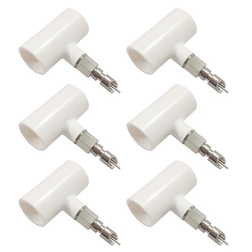 Stainless Steel Rabbit Water Nipples Metal Automatic Watering System with PVC Tee for Rat, Guinea Pig, Hamster, Ferrets (6Pcs)