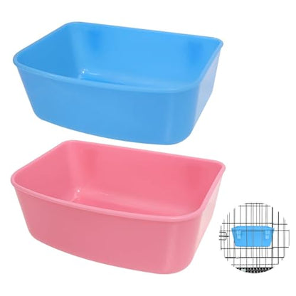 6 Pack Feeder (Blue, Pink), Hanging Feeder,Food and Water Container, Bath Water Bowl Universal for Birds Hamsters Mice Rats Rabbit Guinea Pig Small Pets (S) (M) - size: M