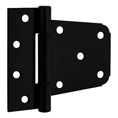 National Hardware N220-129 V287 2-Pack Heavy Duty Gate Hinges 3-1/2 in Black Steel T-Hinges for Wood Fence Gates with WeatherGuard Protection and Mounting Hardware - color: Black