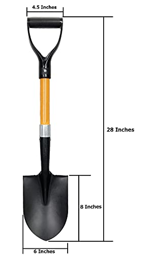 Ashman Short Handle Digging Shovel (1 Pack) - 27-inch Kids Beach & Garden Shovel with Sturdy Blade, D-Handle Gardening Tool - size: 1 Pack, style: Small Digging Shovel