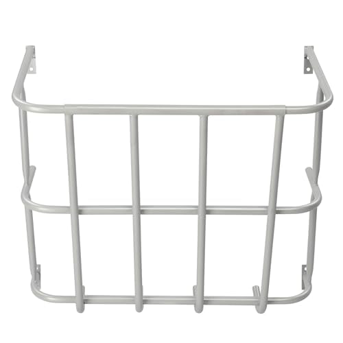 Livestock Feeder,Large Capacity Hay Feeder, Heavy-Duty Steel Goat Hay Rack, 22.8" Long Wall Mounted Horse Hay Holder, Multiple Sided Feeding Rack for Sheep Farm Livestock Indoor Outdoor, Silver
