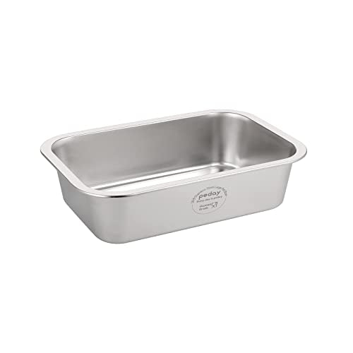 PEDAY 0.84 Gallon Dog Water Bowl, Human Grade Stainless Steel, for Medium & Large Sized Dogs- Silver Classic - color: Silver Classic, size: 0.84 gallon