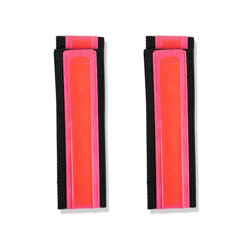 Vincita Reflective Bands - Highly Visible Safety Reflective Bands for Cycling, Walking, Running, and Hiking - Suitable with Molle Webbing On Backpack (Pair of 2) - color: Pink