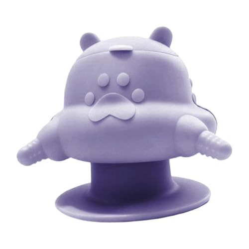 Puppy Feeder with Four Feeding Station Silicone Nursing Bottle Bowl Dispenser Soft Texture Device Suitable for Multiple Pets Breeders Home, Purple - color: Purple