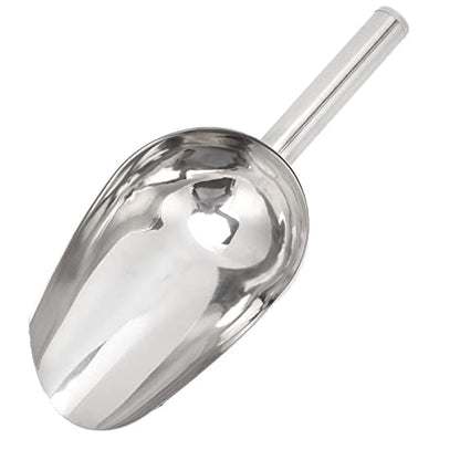 Qiilu Large Dog Food Scoop & Stainless Steel Pet Food Shovel - Long Handle Feeder for Cats and Dogs, Heavy Duty Animal Scoop