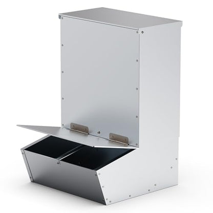 2 Door Hog Feeder, Heavy Duty Steel Piglets Feeder, 3.7 Bushels Pig Feeder, Livestock Feeder for Feeding up to 8 Pigs