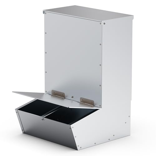 2 Door Hog Feeder, Heavy Duty Steel Piglets Feeder, 3.7 Bushels Pig Feeder, Livestock Feeder for Feeding up to 8 Pigs