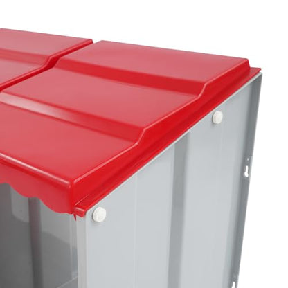 Chicken Nesting Box, 3 Compartments Laying Boxes for Hens, Nest Box for Chicken Duck Poultry Coop, Wall Mount Chickens Roosting Boxes, Protect Collect Egg (Red) - color: Red
