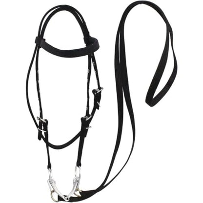 Cattle Halter Thickened Horse Halters Comfortable Adjustable Strap Neck Stretcher Durable Bridle Training Rope for Gentle Control Calves During Grooming - color: Black-L