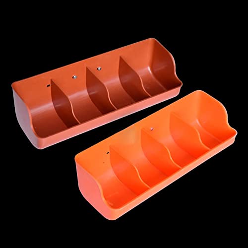 Piglet Feed Trough for Sow Milk and Water Supply - Piglet Waterer and Milk Feeder for Piglet Rearing Equipment- 4 Slot Orange