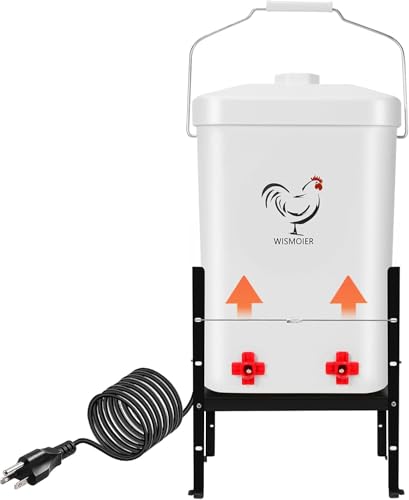 3 Gallon Heated Chicken Waterer for Winter Automatic Chicken Water Heater,Adsjustable Height Anti-Freezing Poultry Watering System (White, 9 in x 7.1inch x 13.7in)