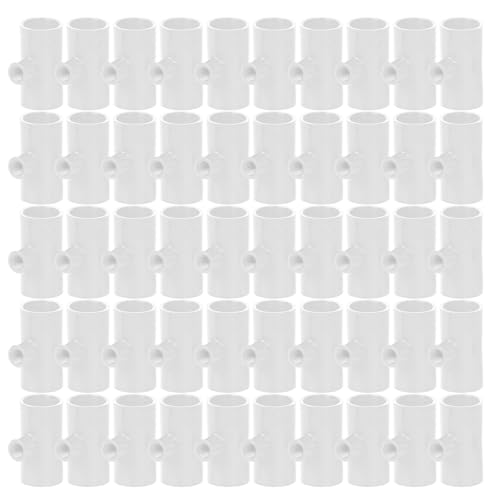 50 Pack Chicken Waterer PVC Tee Fittings, PVC Tee Fitting for Threaded Poultry Nipples Water Drinker and Feeder Cups, Chicken Automatic Poultry Waterers