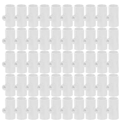 50 Pack Chicken Waterer PVC Tee Fittings, PVC Tee Fitting for Threaded Poultry Nipples Water Drinker and Feeder Cups, Chicken Automatic Poultry Waterers