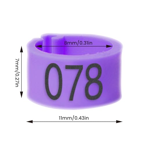 Pigeon Foot Rings – Colorful Numbered Bird Leg Bands, 100 pcs | Readable identification bands for birds