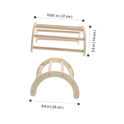 Garneck Natural Wood Chicken Perch Stand for Coop and Brooder Adjustable Chicken Toy Mirror and Stress Relief Features and Birds