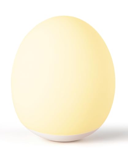 Night Light for Kids,Egg Night Light for Baby Nursery, 3-Level Dimming &30-Min Timer Portable Nursery Night Lamp forBaby Nursery & Kids Bedroom,BPA Free, Eye Caring, Soft - color: White