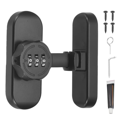 PATIKIL 90/180 Degree Barn Door Combination Lock with Password, 3 Digit Mechanical Password Lock for Sliding Door Gate Cabinets Closet, Black - color: Black