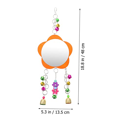 Abaodam 1pc Chicken Mirror Toy Bird Mirror Bell for Parrots Fun Plaything for Hens and Coop Pet Cage Accessory