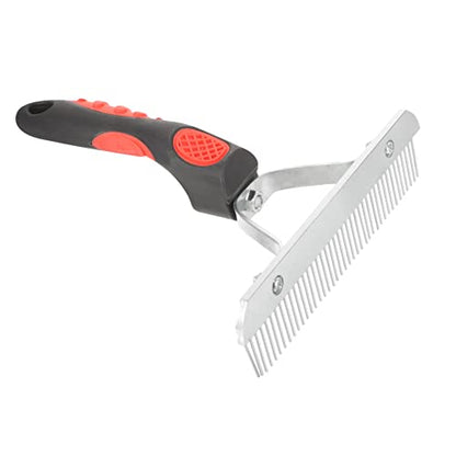 Garneck Durable Horse Hair Comb Grooming Rake with Rubber Handle Cattle Practical Metal Cleaning Brush to Remove Mud Shedding Hair and Comfortable Wrist Support