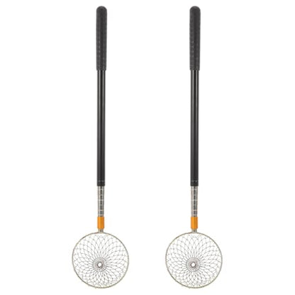 Kisangel 2pcs Chicken Egg Collecting Basket, Portable Metal Wire Holder with Telescopic Handle, Lightweight Egg Grabber for Gathering from Nest Boxes, 59 Inch Max Length