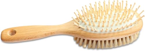 Mars Professional Wood Pin and Bristle Brush for Horses, Mane and Tail, Made in Germany