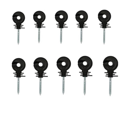 Electric Fencing Ring Insulators Electric Fence Trellis Insulation Nail Insulator for Livestock Breeding Pasture Trong Wire Connections(Black 10pcs) - color: Black 10pcs