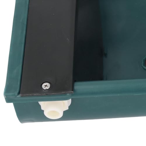 Livestock Bowl with Drainage Hole, ABS Plastic Large Capacity Animal Drinking Trough for Cattle Sheep Horse, Dark & Yard Waterer (Green)
