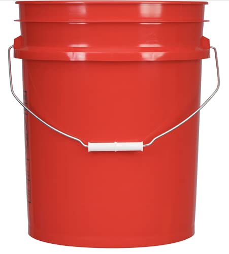 House Naturals 5 Gallon Food Grade BPA Free Made in USA Red Bucket Pail with Air Tight Black Screw On Lid - (Pack of 2)