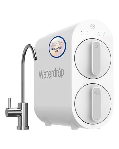 Waterdrop G2 Reverse Osmosis System, 7 Stage Tankless RO Water Filter System, Under Sink Water Filtration System, 400 GPD, 1:1 Pure to Drain, Reduces TDS, USA Tech - size: 400 GPD
