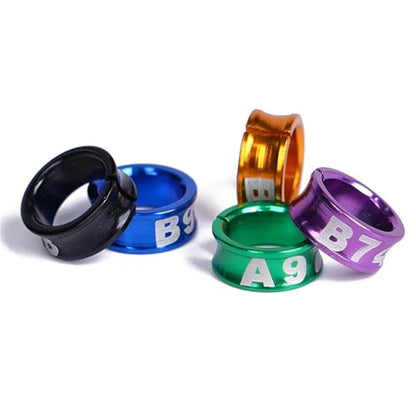 Plastic Clip Quail Leg Bands 80pcs Bird Aluminum Ring with Word ID 4/5/6/7mm Bird Ring Pigeon Foot Ring Bird Outdoor Flying Training Tool(7mm) - color: 7mm