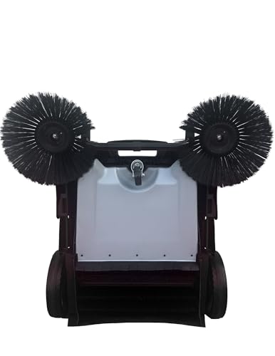 Dapper Supply Walk-Behind Outdoor Hand Push Floor Sweeper - 10.5 Gallon Capacity - 36" Sweeping Width - Sweeps up to 39,500 ft/Hour, Grey - size: 36"