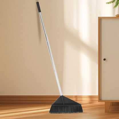 Heavy-Duty Long Handle Stiff Bristle Broom - Indoor/Outdoor Floor Sweeper for Tough Cleaning Tasks