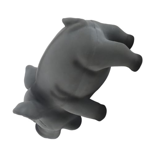 Buachois Dog Squeak Toy 6.3x3.1x3.1In, Cute Pig Grunting Latex Chew Toy Safe Bite Proof Pet Toy for Dogs Puppies (Black) - color: Black
