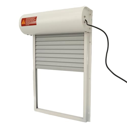 Jeanoko Solar Powered Automatic Chicken Coop Door with Timer, Sturdy Metal Frame, Protecting Poultry, for Chicken Duck Goose Farm Safety Equipment (White) - color: White