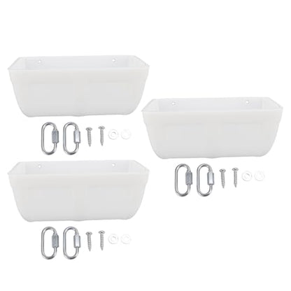 Pissente Hanging Poultry Feeder, Large Capacity Plastic Chicken Feeder with Space Saving Design for Farm Coop Poultry Feeding (White) - color: White