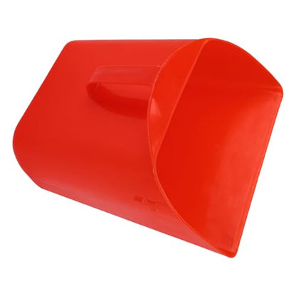 Aramox Large Feed Scoop, Plastic Utility, Heavy Duty Feed for Livestock and Cereal, 9.3x3.7in Red Feeding Tool